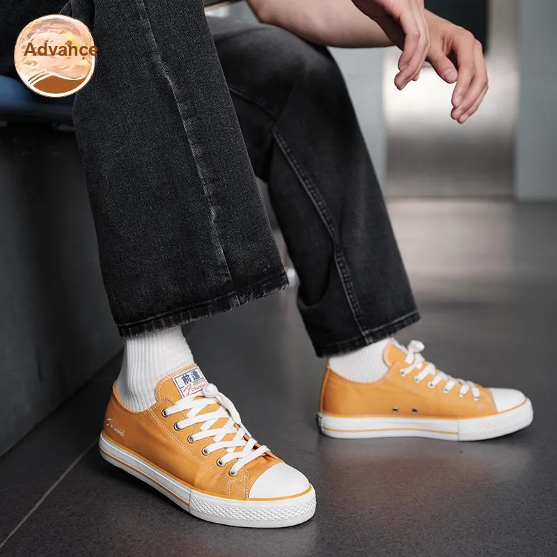 QIANJIN Slip Resistant, Abrasion Resistant, Lightweight Low Top Canvas Shoes Unisex Earth Yellow-5