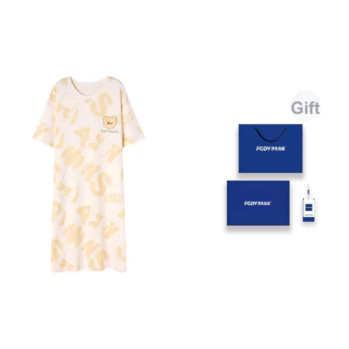 Floating Light Islands Ночная сорочка Женская Абрикосовый Желтый