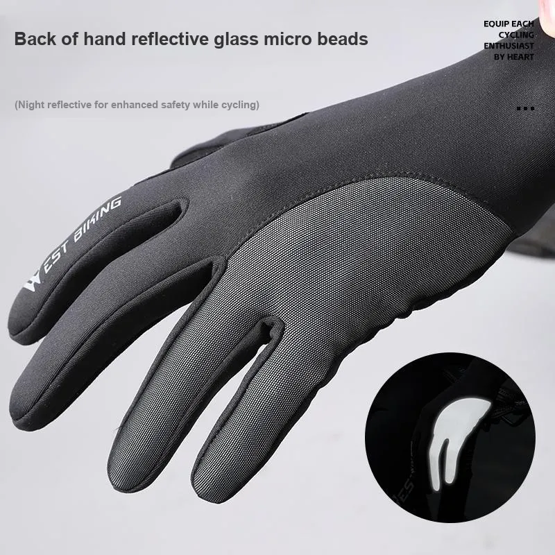 WEST BIKING Cycling Glove Unisex Polyester Elastane Black-3