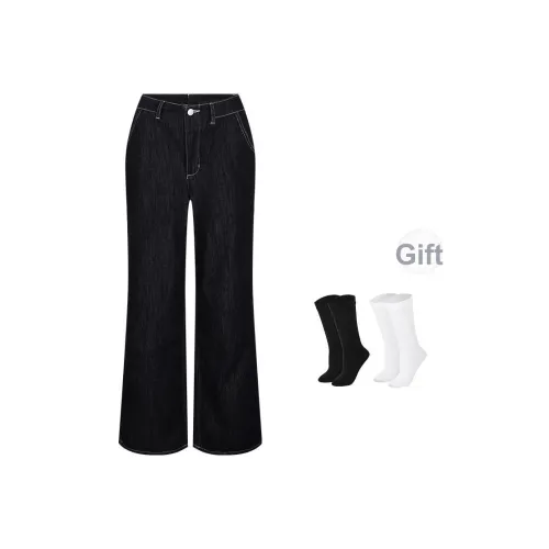 BSEVENI Темно-синий женский джинсы