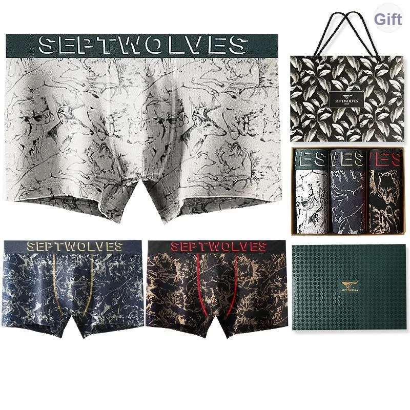 SEPTWOLVES Семейные трусы Мужские 3 упаковки в подарочной коробке + сумка для покупок