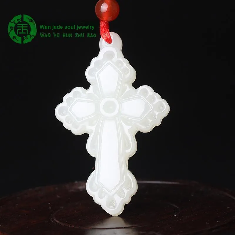 WANYUHUN Hetian Jade Pendants White Jade Unisex-4