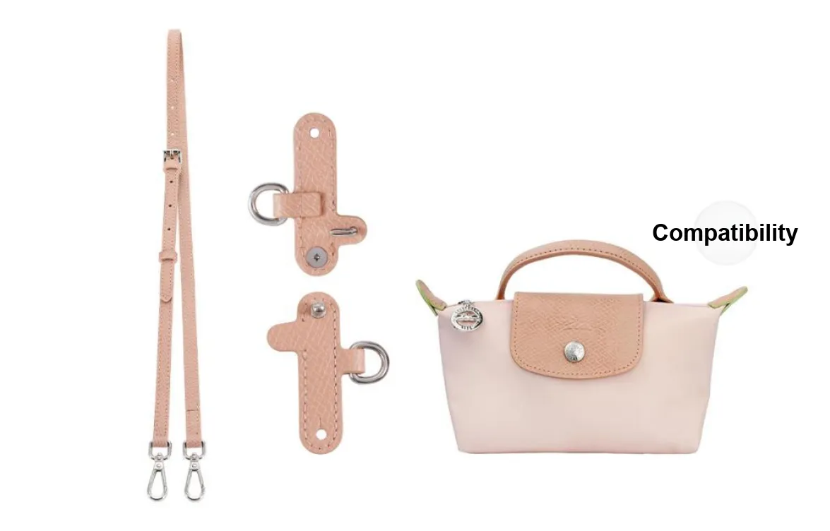 Lan Bao Fan Artificial Leather Bag Straps Unisex Petal Pink