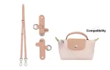 Dusty Pink Silver-Tone Buckle (Longchamp Perforated Abrasion-Resistant Buckle+Shoulder Strap)