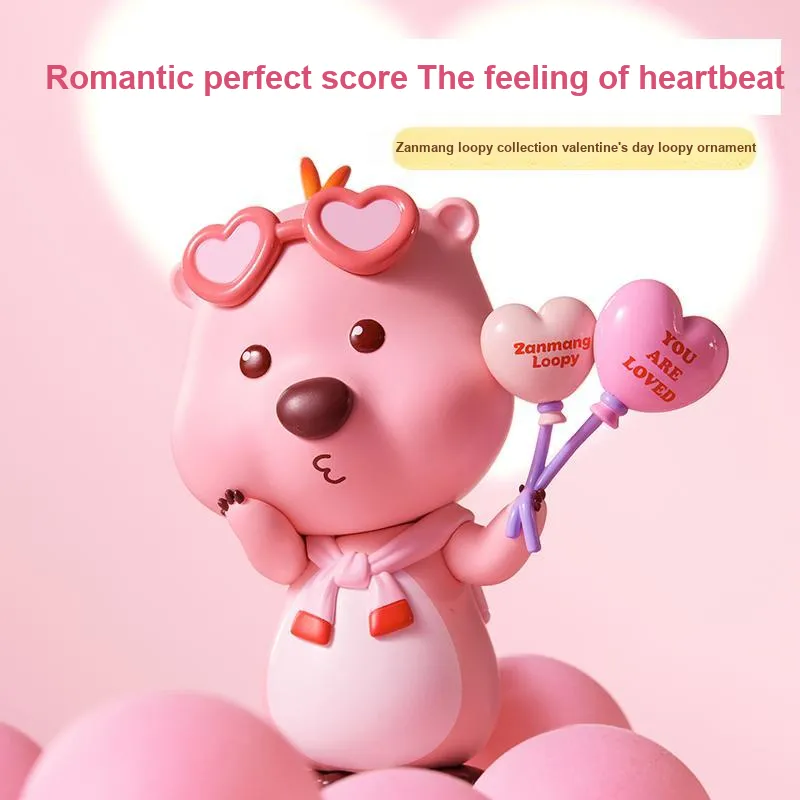 MINISO Little Beaver Zanmang Loopy Collection Valentine's Day Loopy Ornament Chibi Figures-1