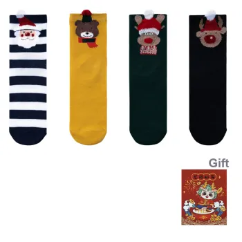 MIIOW Honmei Honmei Series Mid Calf Socks Women's Shopping Bag 4 Pack