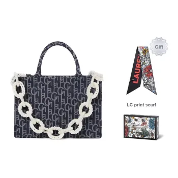Laurence & Chico Denim Tote Bag Shopping Bag Shoulder Bag Handbag Medium Size Women's Dark Blue