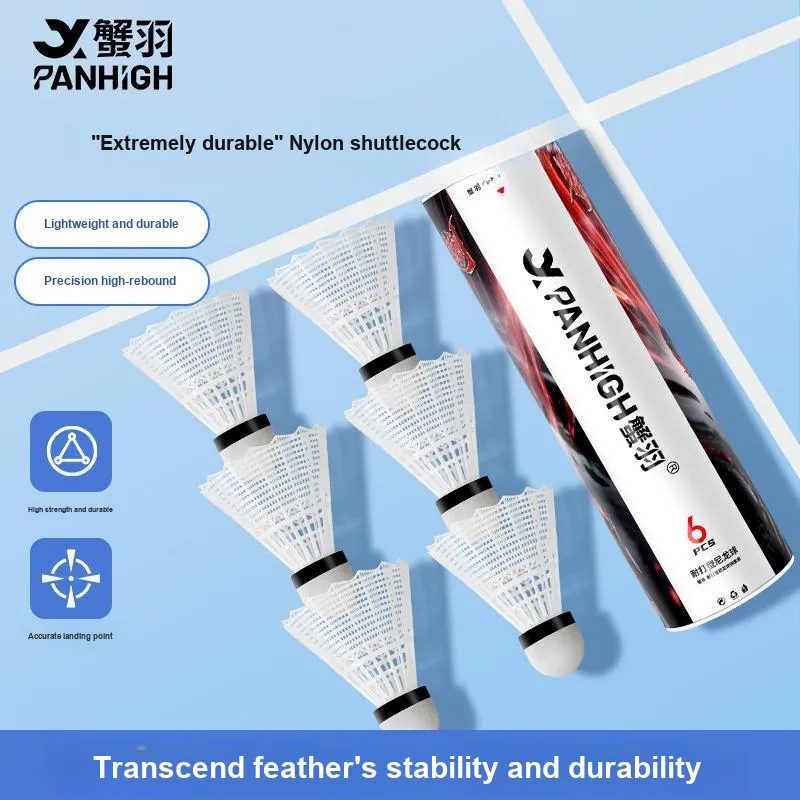 PANHIGH Dragon Thorn Nylon Shuttlecock 6 Pack Nylon All Shuttlecocks-3