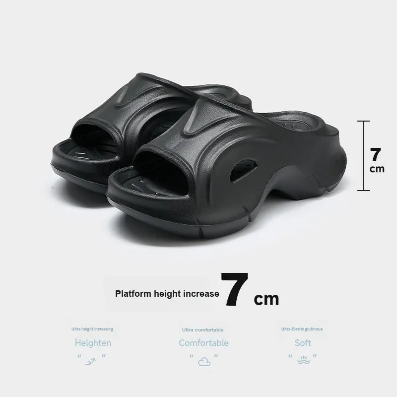 Meter Height Increasing Platform Women's Squashy And Bouncy Feeling EVA Summer Indoor Bathroom Bathing Slippers-4