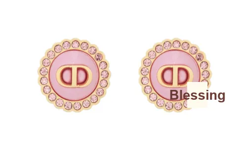 DIOR Металл Кристалл Стекло Серьги Женские Розовые
