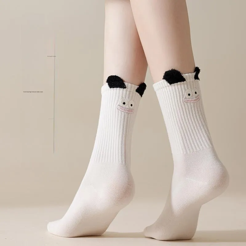 JIAZINI Mid Calf Socks Women's 5 Pack-22