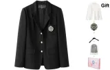 Black Suit, Comes with Long-Sleeved Shirt+Dust Bag+Hanger+Badge