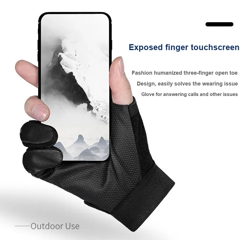 LEMONKID Back Of Hand Breathable Fabric Palm Honeycomb Anti Slip Fitness Gloves Men's-2