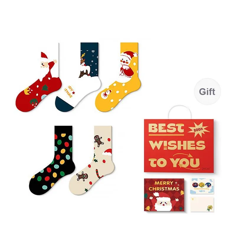 JKN Festival Gift Box Series Mid Calf Socks Unisex Box 5 Pack-8