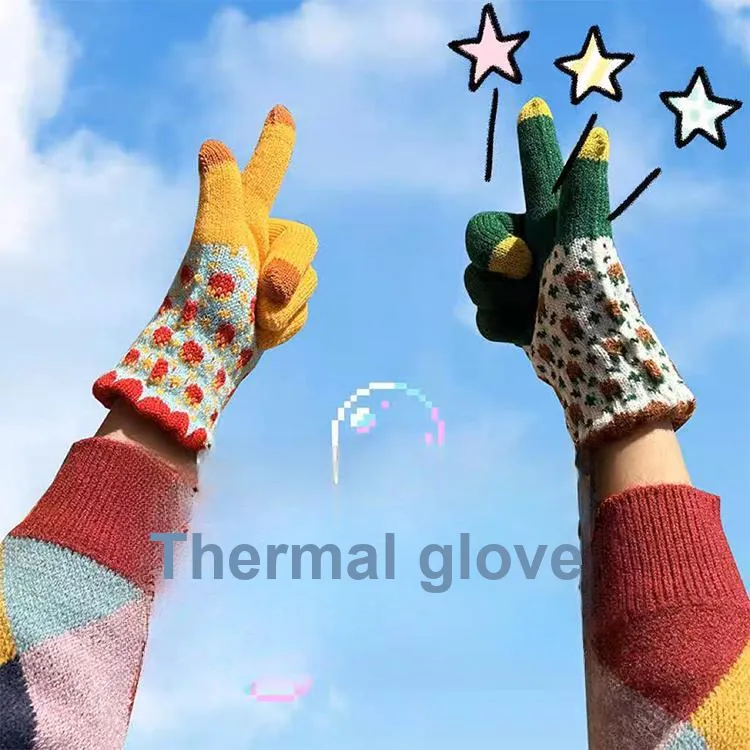 Lanza Acrylic Knit Gloves Women's-3