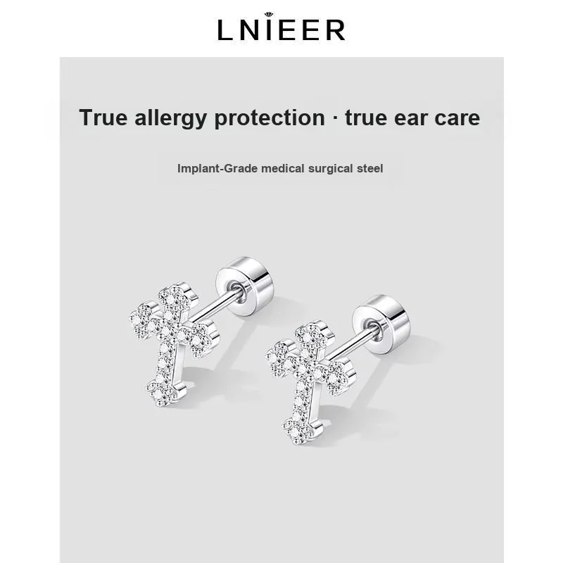 LNIEER Titanium Steel Stud Earrings Women's-6