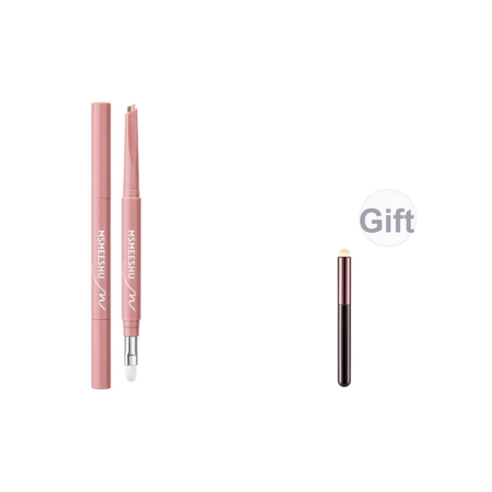 MSMEESHU Двойной Plued Silkworm Щетка Натуральный Водонепроницаемый Макияж Ультра Fine Смужка PROOF Легкий для Смешивания Осветляющий Матовый