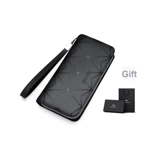 WilliamPOLO Клатч из крупнозернистой текстуры коровьей кожи кошелек для телефона кошелек для монет держатель для карт мужской черный синий