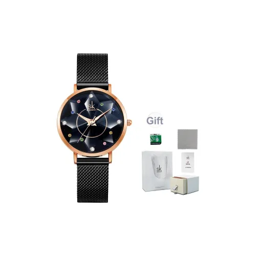 SHENGKE Кварцевый механизм стальной ремешок женские часы синий циферблат