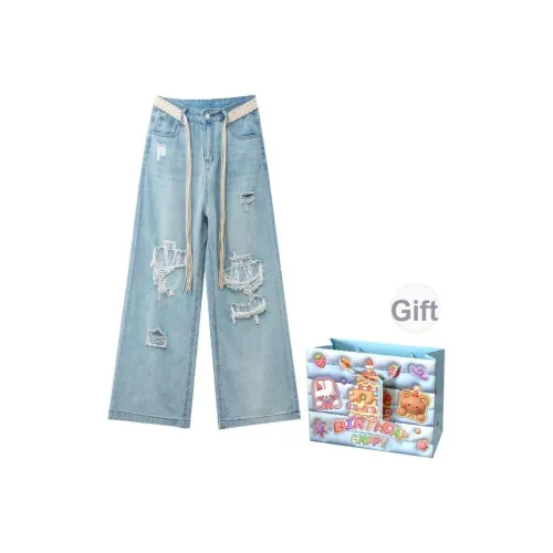 QUIET ANGEL Брюки + Ремень Сумка для покупок Женские Джинсы