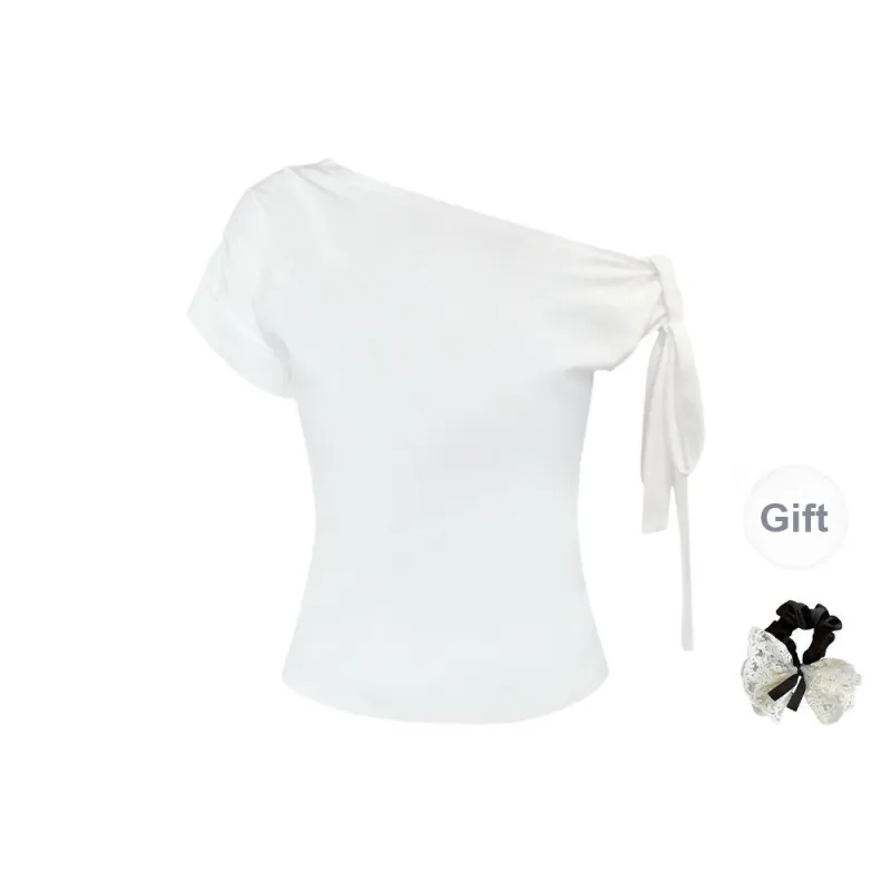 TUSHIFEI T Shirts Women's White+Hair Tie Comes With-0