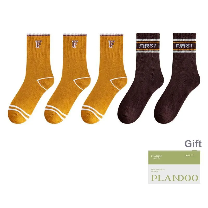 PLANDOO Mid Calf Socks Men's Shopping Bag 5 Pack-7