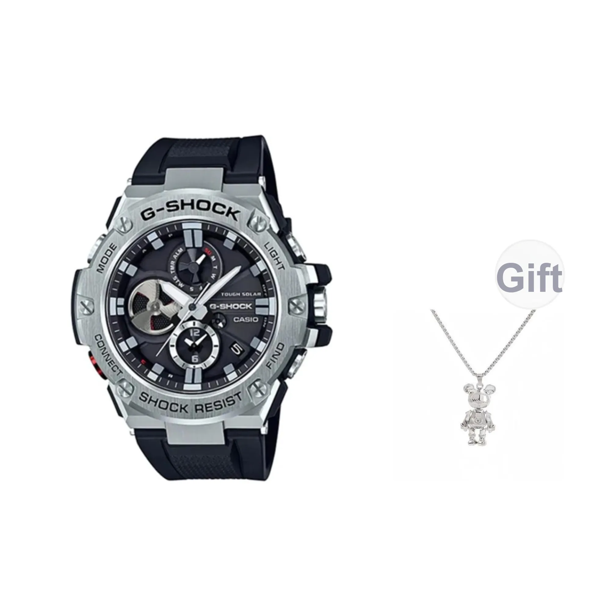 Часы SHOCK Solar Movement Resin Strap Unisex Black Dial