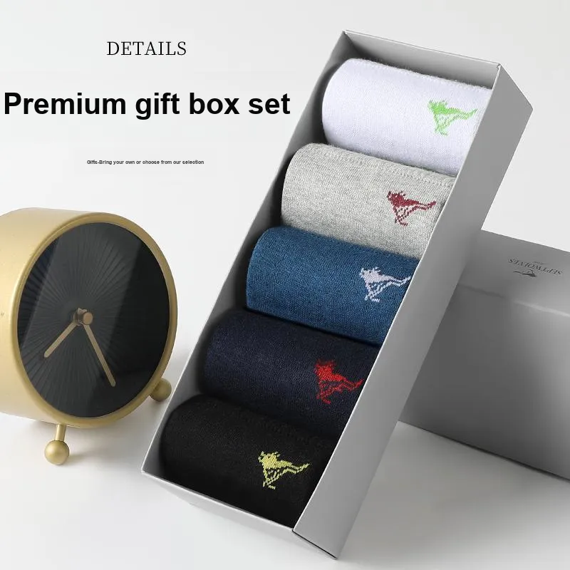 SEPTWOLVES Mid Calf Socks Men's 5 Pairs Gift Box Sets+Shopping Bag-16