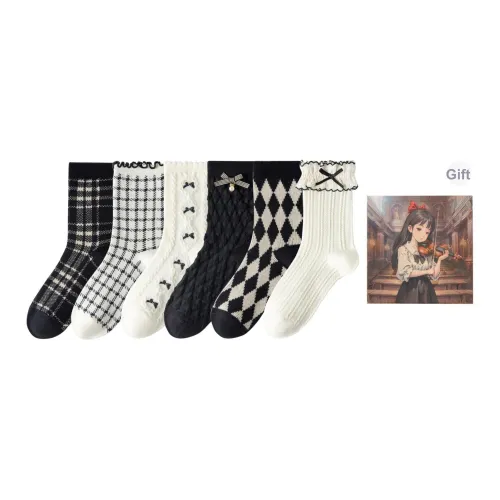 Caramella x QIANYUQIANXUNXILIE Носки Crew Женские упаковка из 6 пар
