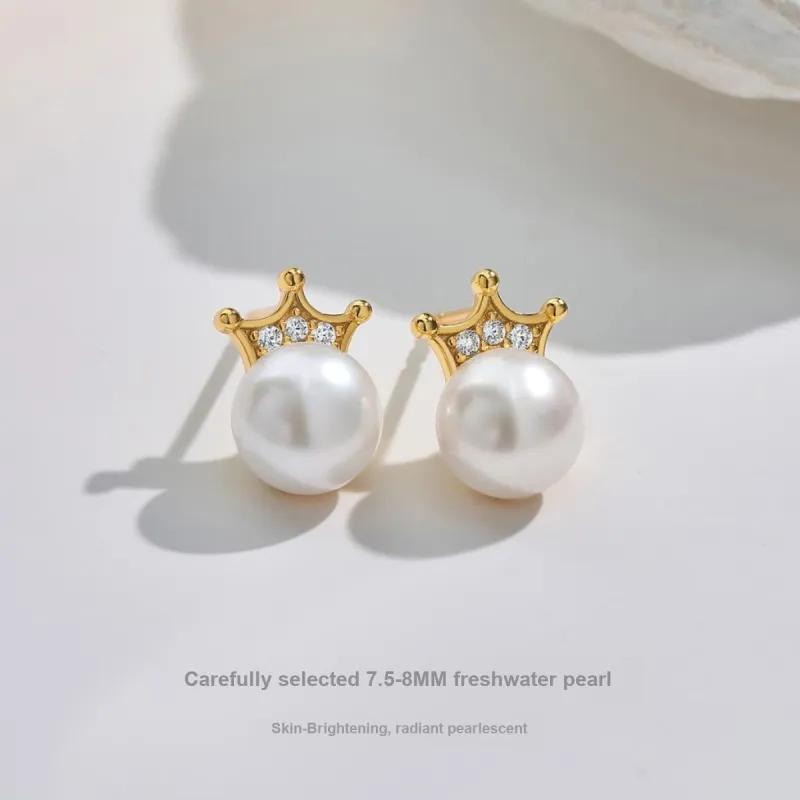 ME LUXE Pearl Stud Earrings Women's-4