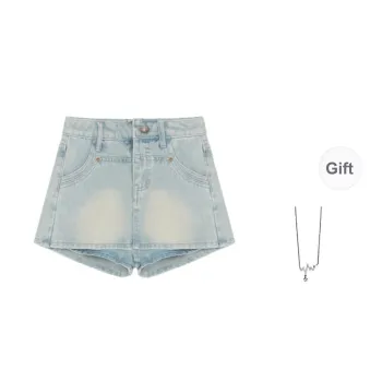 Mu Qingqing Denim Shorts Women's Light Blue