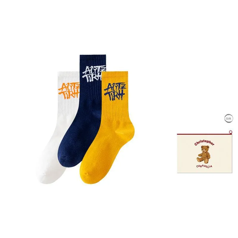 Caramella Mid Calf Socks Men's Shopping Bag Combo-10