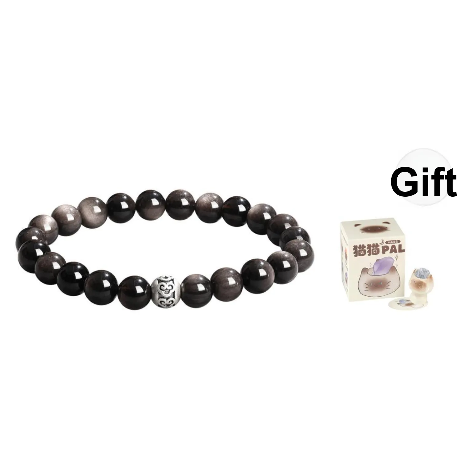 Lao Feng Xiang Natural Obsidian Bracelets Unisex