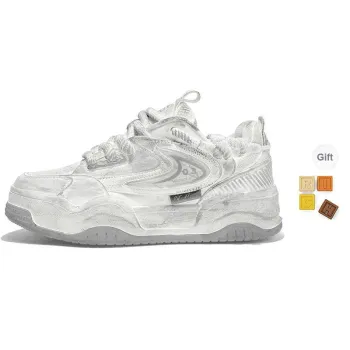 TCELLARS Abrasion Resistant, Balance, Lightweight, Height Increasing Low Top Skateboard Shoes Cream Gray