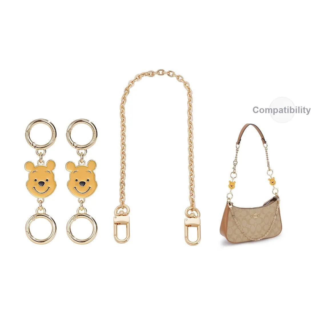 Lan Bao Fan Металлический Сплав Сумка Ремень Женский Золотой