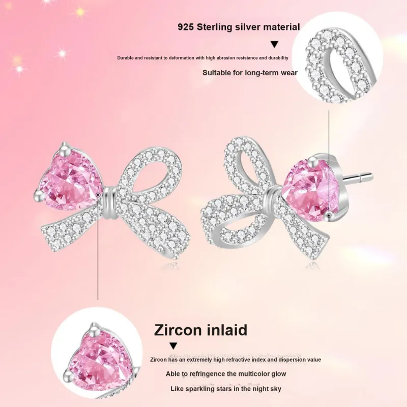 LAOMIAO S925 Silver Stud Earrings Women's-5