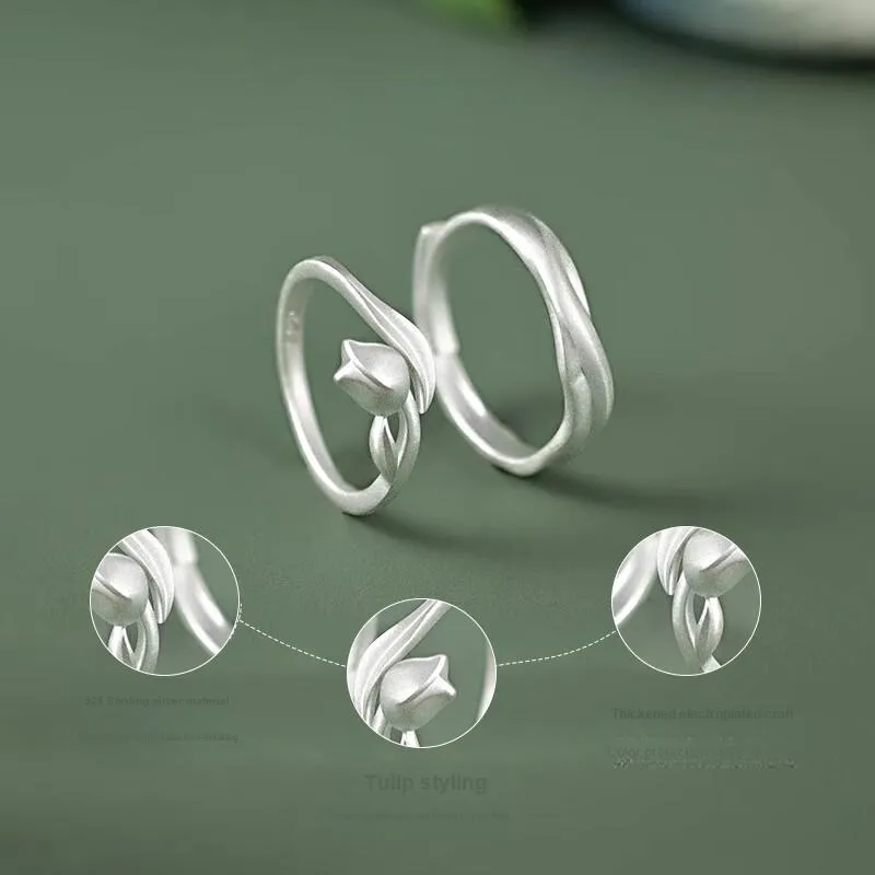 DAWO 925 Sterling Silver Rings Unisex-3