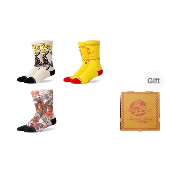 Stance x GUAIQIWUYU Mid Calf Socks Unisex Box 3 Pack
