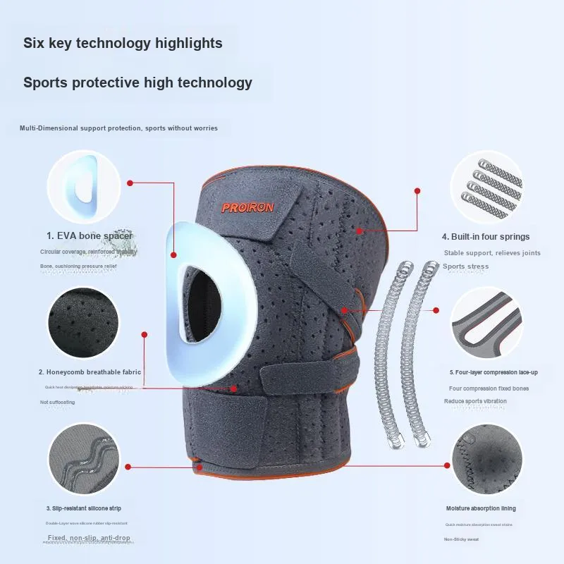 PROIRON Knee Pads Nylon Elastane Running Mountaineering Basketball Unisex-2