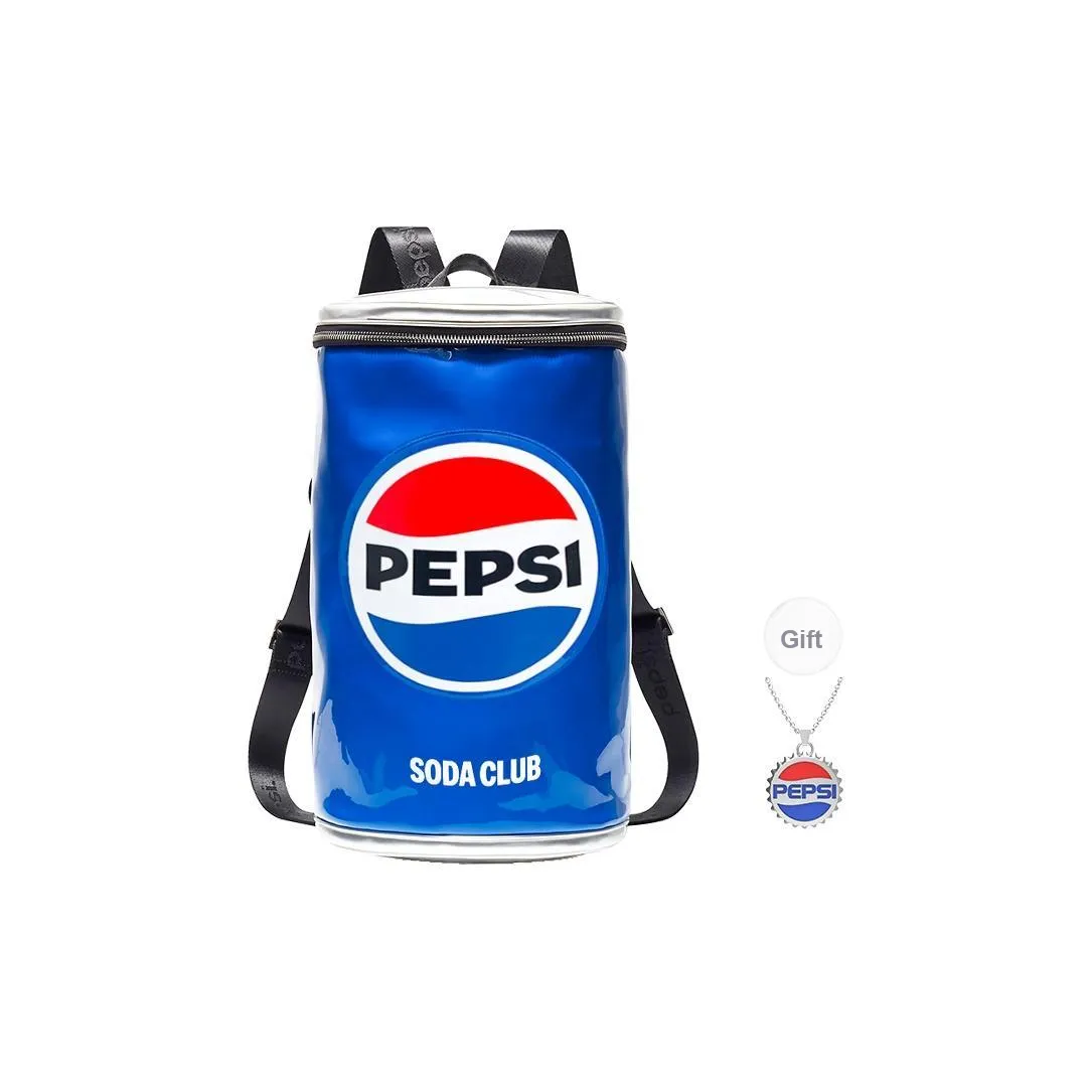 Pepsi ПУ (полиуретан) Синтетическая кожа Рюкзак Унисекс Классический синий Модный черный