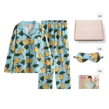 FENTENG Pajama Set Women's Gift Box Set Ice Blue