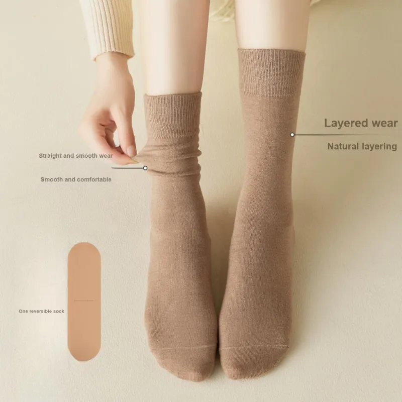 MIIOW Mid Calf Socks Women's 4 Pack-12