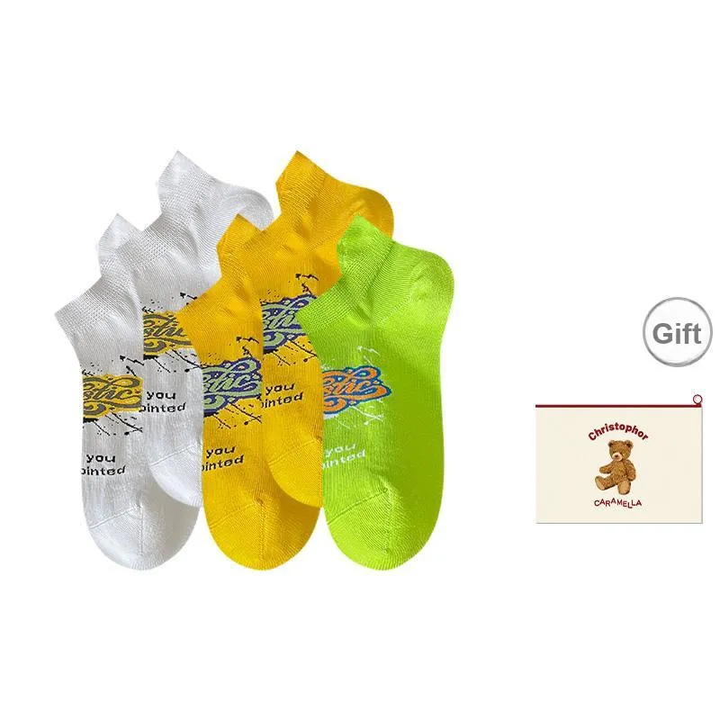 Caramella Ankle Socks Unisex Shopping Bag Combo Set-15