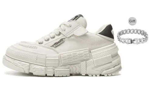 ADCDAVINCI Time Wheel Series Warm High Top Skateboard Shoes Unisex White