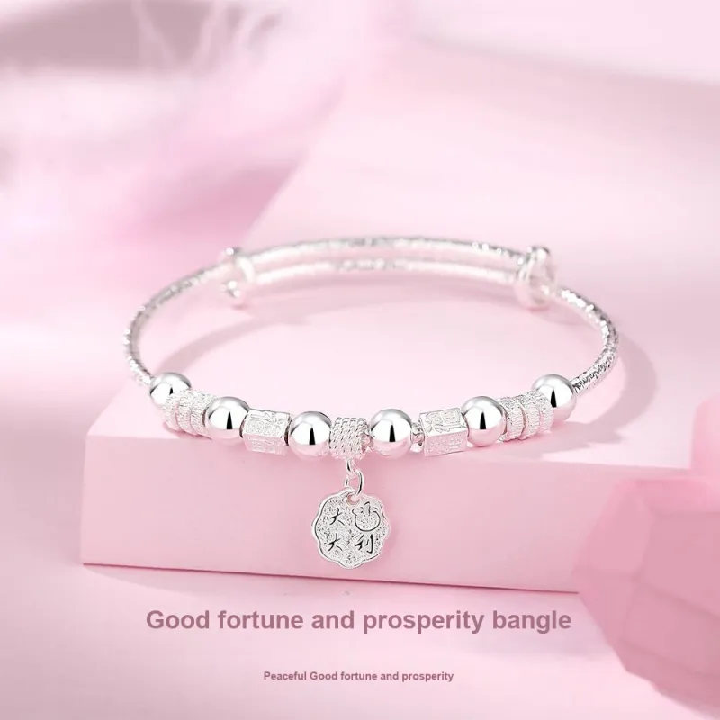 7℃ S999 Fine Silver Sterling Silver Bracelets Unisex-3