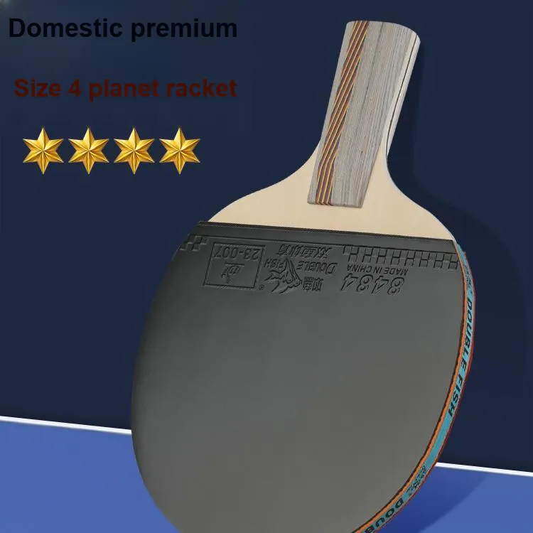 DOUBLEFISH Ping Pong Paddles Kids' All Wood Black Red-8