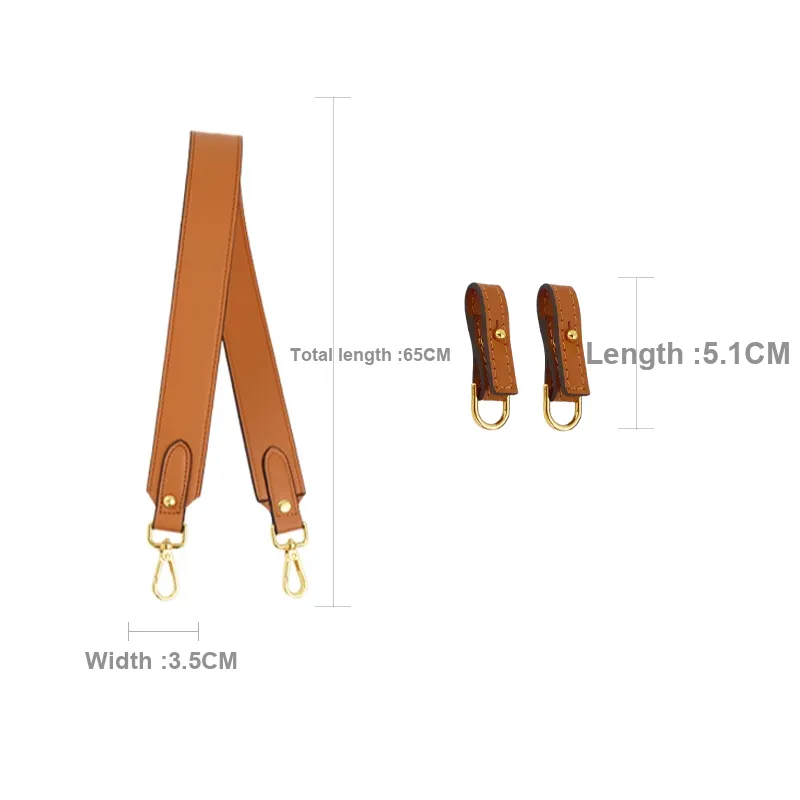 Cow Leather Bag Shoulder Strap Women's Brown-1