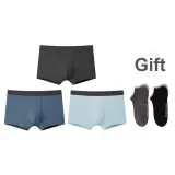 Men's Underpants 3 Pack (Dove Feather Gray+Smoke Blue+Cobalt Blue)