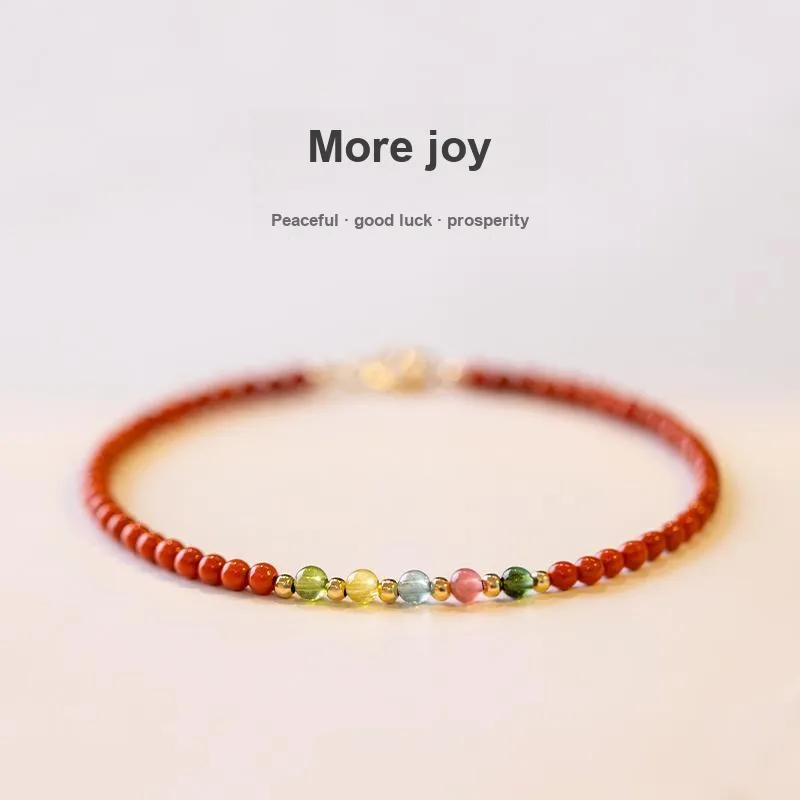 Long Fu Southern Red Agate Bracelets Women's-3