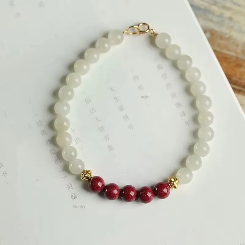 Jing Ruyu Hetian Jade Bracelets White Jade Unisex-5